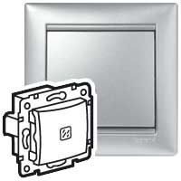 694340 Выключатель 1-кл. СП Valena 10А IP31 с подсветкой механизм алюм. (DIY-упак.) IEK 