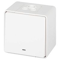 Б0063255 Переключатель Эксперт 11-1507-01 с подсветкой IP55 10АХ-250В ОУ бел. Эра 