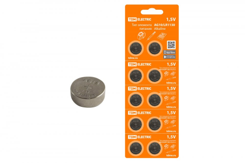 SQ1702-0043 Элемент питания AG10/LR1130 Alkaline 1.5V BP-10 TDM