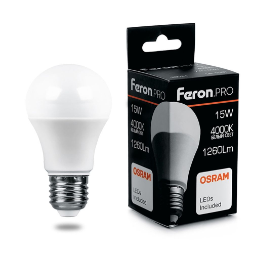 Лампа светодиодная Feron.PRO LB-1015 Шар E27 15W 175-265V 4000K 38036 в г. Санкт-Петербург 