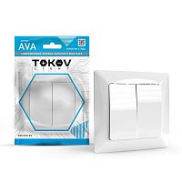 TKL-AV-V2F-C01 Выключатель 2-кл. СП AVA 10А IP20 в сборе бел. TOKOV ELECTRIC 