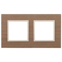 Б0034572 Рамка 2-м 14-5302-07 дерево Elegance ясень+сл. кость ЭРА 