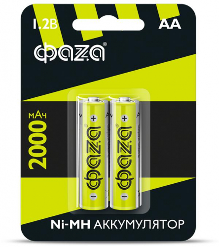 Аккумулятор AA Ni-MH 1.2В 2000мА.ч BL-2 (уп.2шт) ФАZА 5002975 в г. Санкт-Петербург 