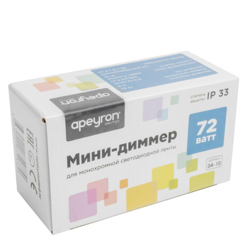 Мини-диммер для монохромной светодиодной ленты Apeyron с пультом 12/24V 04-10 в г. Санкт-Петербург  фото 4