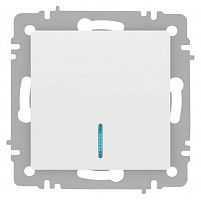 Б0063466 Выключатель 1-кл. СП Accent 6-102-01М 10А IP20 250В с подсветкой AL/CU бел. матов. Intro 