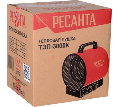 67/1/8 Пушка тепловая электрическая ТЭП-3000К кругл. Ресанта  фото 5