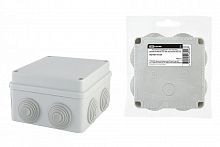 SQ1401-0124 Распаячная коробка ОП 110х110х70мм, крышка на винтах, IP55, 8вх. инд. штрих-код TDM