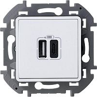 673760 Устройство зарядное Inspiria с 2-мя USB разьемами A и C 240В/5В 3000мА бел. IEK 