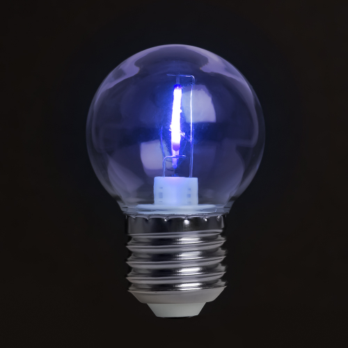 Лампа светодиодная Feron LB-383 Шарик прозрачный E27 2W синий 48934 в г. Санкт-Петербург  фото 2
