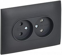 SK-R20-10-K48-F Розетка 2-м SKANDY 10А без заземл. без защ. шторок в сборе SK-R10T титан IEK 