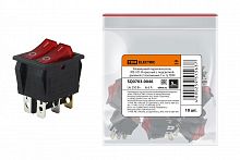 SQ0703-0046 Клавишный переключатель IRS-101-R красный с подсветкой двойной 2 положения 1з+1з TDM