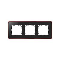 8201630-252 Рамка 3-м Simon82 Detail графит; основание красн. Simon 