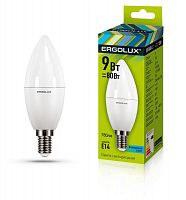13168 Лампа светодиодная LED-C35-9W-E14-4К 9Вт свеча 4000К нейтр. бел. E14 172-265В Ergolux 