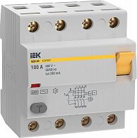 Выключатель дифференциального тока (УЗО) 4п 100А 300мА 6кА тип AC ВД3-63 KARAT IEK MDV20-4-100-300 в г. Санкт-Петербург 
