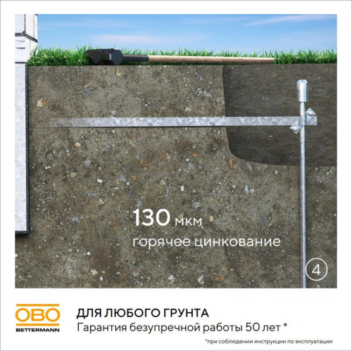 6841193 Комплект заземления безмуфтовый d16мм 6м FT OBO  фото 8