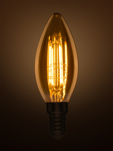 Лампа светодиодная «Винтаж» золотистая FС37, 7 Вт, 230 В, 2700 К, E14 (свеча) TDM в г. Санкт-Петербург  фото 3