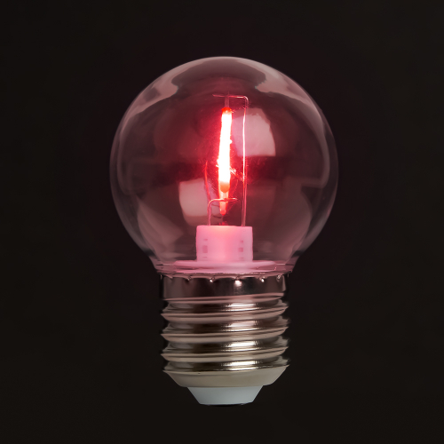Лампа светодиодная Feron LB-383 Шарик прозрачный E27 2W красный 48933 в г. Санкт-Петербург  фото 2