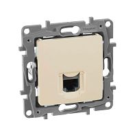 672341 Розетка компьютерная 1-м СП Etika RJ45 кат.5E UTP механизм сл. кость IEK 
