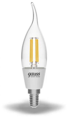 Лампа светодиодная умная LED 4.5 Вт 495 Лм 2700К E14 свеча на ветру диммируемая управление по Wi-Fi Smart Home Filament Gauss в г. Санкт-Петербург 
