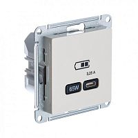ATN000227 Розетка USB AtlasDesign тип C 65Вт QC PD высокоскор. ЗУ механизм беж. SE 