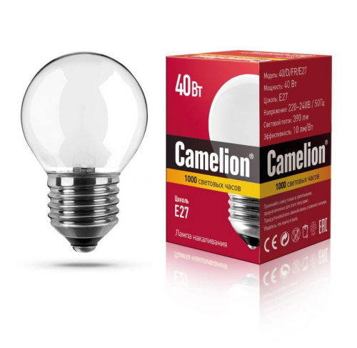 9869 Лампа накаливания MIC D FR 40Вт E27 Camelion 