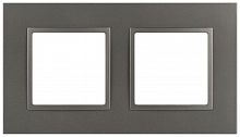 Б0065825 Рамка 2-м Elegance 14-5012-16 Classic для розеток и выключателей титан Эра 