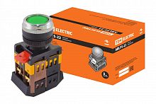 SQ0704-0009 Кнопка ABLFS-22 зеленый d22мм неон/230В 1з+1р TDM