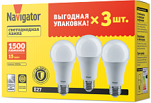 95321 Лампа светодиодная 95 321 NLL-A60-15-230-4K-E27-PACK3 NAVIGATOR 