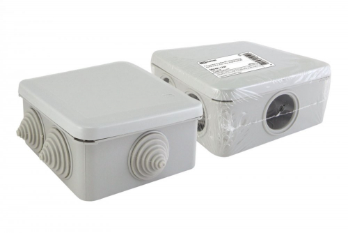 SQ1401-1255 Распаячная коробка ОП 100х100х50мм, крышка, IP55, 6 вх. инд. штрихкод TDM