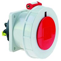13762 Розетка встраиваемая 32А 5п 3P+N+PE 6ч 400В IP67 75х75мм Quick-Connect Bals 