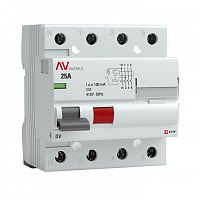 Выключатель дифференциального тока (УЗО) 4п 25А 100мА тип AC DV AVERES EKF rccb-4-25-100-ac-av в г. Санкт-Петербург 