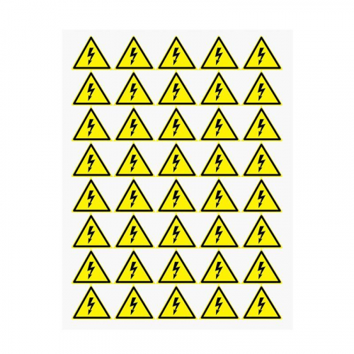 Наклейка знак электробезопасности "Опасность поражения электротоком" 50х50х50мм (уп.50шт) Rexant 56-0006-2 в г. Санкт-Петербург  фото 2