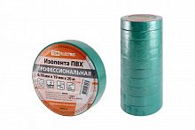 SQ0526-0064 Изолента ПВХ профессиональная 0.18х19мм Зеленая 20м TDM