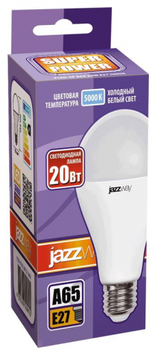 Лампа светодиодная PLED-SP 20Вт A65 5000К холод. бел. E27 230В/50Гц JazzWay 5009462A в г. Санкт-Петербург  фото 2