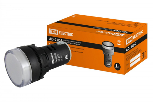 SQ0702-0020 Лампа AD-22DS(LED)матрица d22мм белый 24В AC/DC TDM
