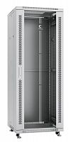 7051c Шкаф монтажный телекоммуникационный напольный SH-05C-32U60/80 19дюйм для распред. и серверн. оборудования 32U 600х800х1610мм передн. стеклян. и задн. сплошн. метал. двери ручка с замком сер. (RAL 7035) Cabeus 