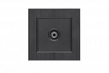 86050007 Розетка TV проходная Karea LINE STAR дым. металлик Makel 