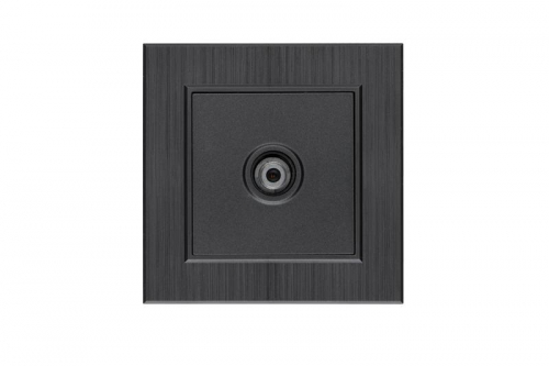 86050007 Розетка TV проходная Karea LINE STAR дым. металлик Makel 