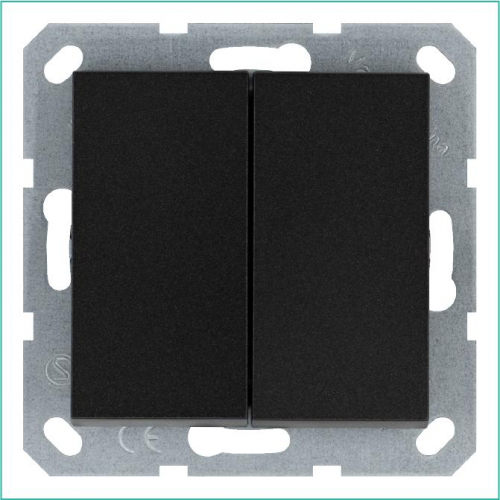 G3022B Переключатель проходной 2-кл. 10А IP20 механизм антрацит Jasmart 