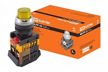 SQ0704-0031 Кнопка ABLFP-22 желтый d22мм неон/230В 1з+1р TDM