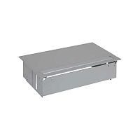 45523000-133 Блок розеточный врезной с крышкой и мет. вводом 3х2P+E 2хUSB зарядное уст. 1 пустой мод. алюм. Simon 400 