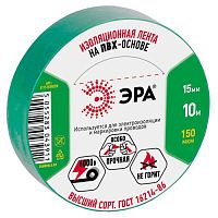 C0036555 Изолента ПВХ 15ммх10м зел. ЭРА 