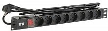 Блок розеток 8 мест PDU (немец. станд.) PH12-8D1-P 19дюймов DIN49440 с LED выкл. ПВХ 1U шнур 2м ITK PH12-8D1-P в г. Санкт-Петербург 