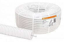 SQ0401-0332 Труба гофрированная ПВХ d 32 с зондом (50 м) легкая, белая TDM