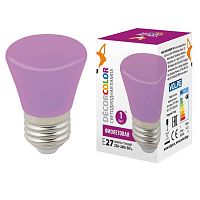 Лампа светодиодная Volpe E27 1W фиолетовая LED-D45-1W/PURPLE/E27/FR/С BELL UL-00005644 в г. Санкт-Петербург 