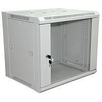 04-2220 Шкаф телекоммуникационный настенный 19дюйм 6U 600х600х370мм (ШхГхВ) дверь стекло стенка задняя боковые съемные стенки разборный сер. RAL7035 PRO Rexant 