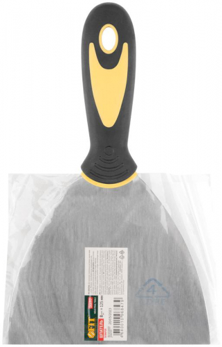 06697 Шпатель нерж. сталь прорезиненная ручка 5дюйм (125мм) FIT  фото 3