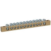 Б0047219 Шина NO-122-05 PEN земля-ноль 6х9мм 12/2 латунная с креплениями по краям Эра 