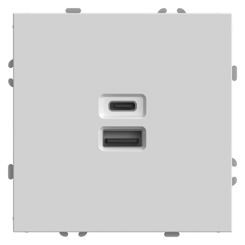Розетка 2-местная USB + Type C (механизм), STEKKER, 250В, 20W, серия Эмили, RST10-5115-01, белый фарфор, soft touch 49879 в г. Санкт-Петербург 
