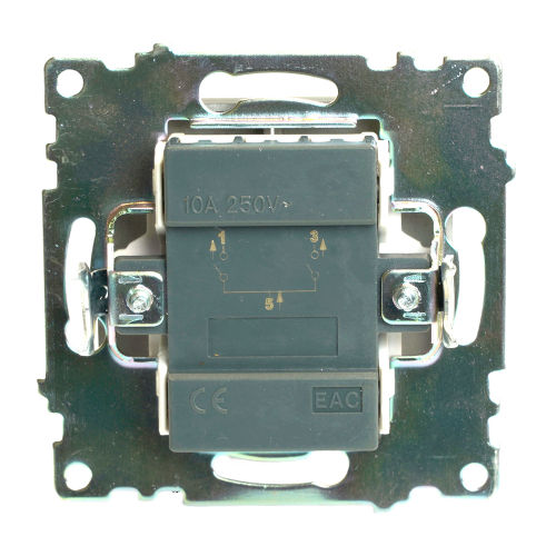 Выключатель 2-клавишный c индикатором (механизм) 250В, 10А, серия Катрин, графит, GLS10-7102-06 49409 в г. Санкт-Петербург  фото 7